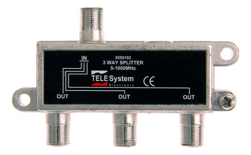 Divisor De 3 Salidas, 1 Ghz, 75 Ohms, Zinc Platinado