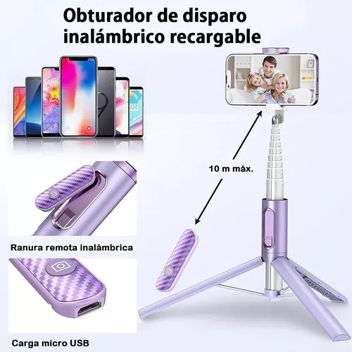 TONEOF Trípode, palo selfie para teléfono celular, soporte todo en 1 de 60  pulgadas con control remoto inalámbrico integrado, ligero y portátil