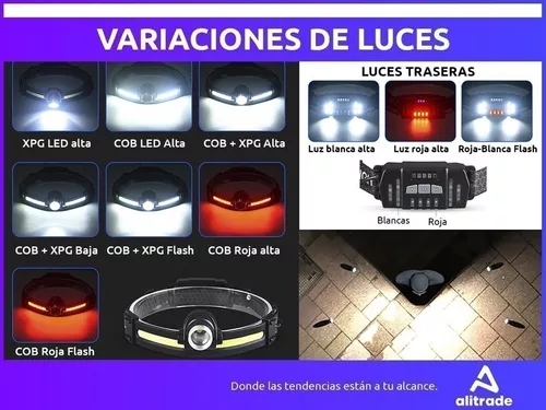 Luz de cabeza luz COB y LED