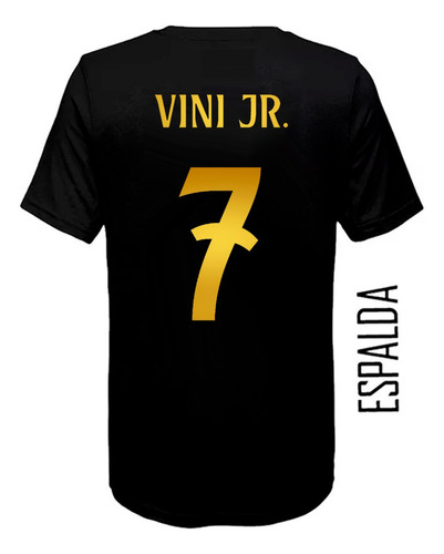 Remera Algodon Camiseta Real Madrid Golden #7 Vinicius