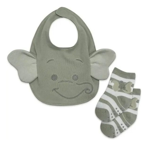 Disney Store- Set De Babero Y Calcetines Dumbo Para Bebe