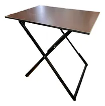 Comprar Mesa Plegable 80x60 Cm Madera Base Caño Color Wengue Ideal Lugares Pequeños Y Exteriores Facil Guardado Resistente Usos Multiples
