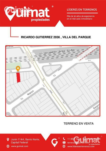 Imagen 2 de 12 de Terreno - Villa Del Parque - Lideres En Terrenos - Guimat Propiedades