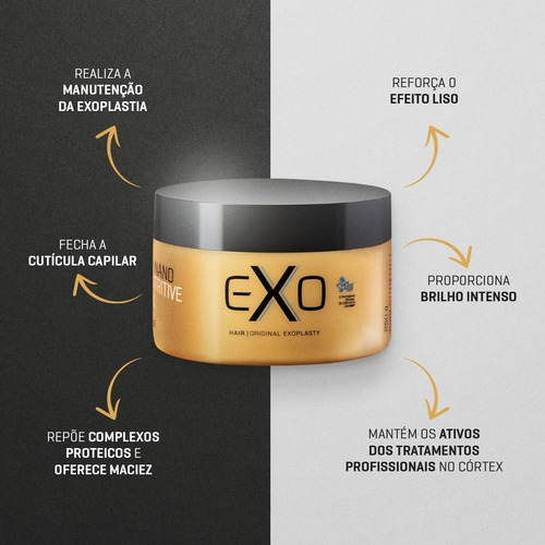 Imagem 4 de 9 de Máscara Reconstrutora E Máscara Nutrição 250g - Exo Hair