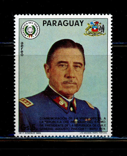 General Augusto Pinochet Ugarte. Sello Postal De Colección.