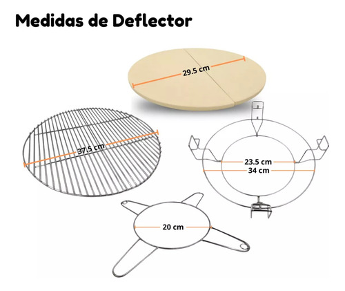 Sistema De Parrilla Con Deflector De Calor Kamado 18pulgadas
