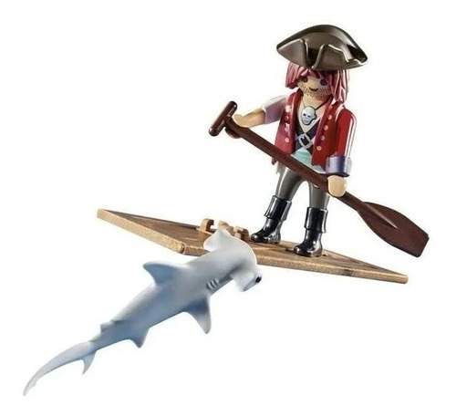 Imagen 3 de 6 de Playmobil Pirata Con Tiburon Martillo Special Plus 70598 Ed