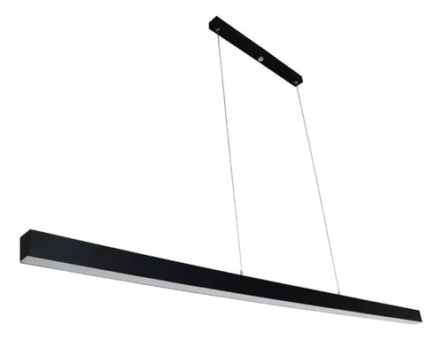Pendente Linear Fit Preto Led 1 Metro Luz Quente 3000k 110v/220v