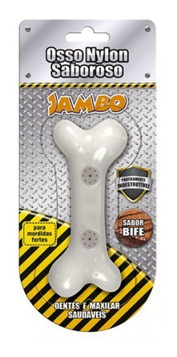Imagem 1 de 1 de Mordedor Para Cães Osso Nylon Sabor Bife Jambo Pet Tam Médio