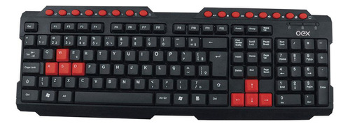 Teclado Multimídia Usb Action Vermelho Para Games - Newex