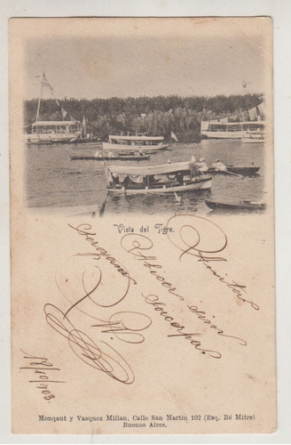 1903 Buenos Aires Postal Vista Del Tigre Monqaut Y Vasquez