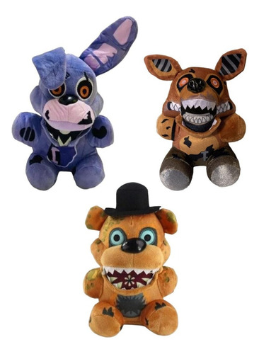 Pack 3 Peluche Five Nights At Freddys Colección Completa 