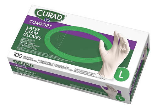 Guantes De Látex Médicos Desechables Curad Comfort, Los Guan