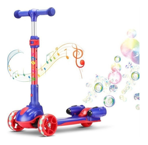 Patineta Scooter Para Niños Burbujas Bluetooth Led Music