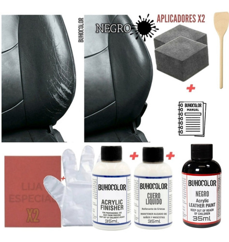 Cuero Liquido + Tinta / Negro Reparación + Sellador