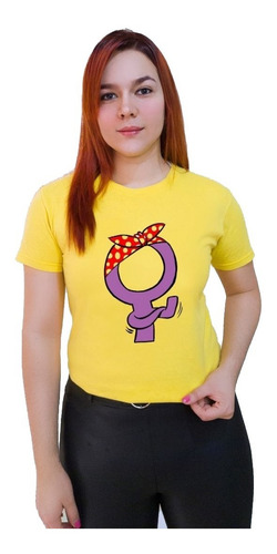 Polera Dama Estampada 100%algodon Diseño Feminista 1