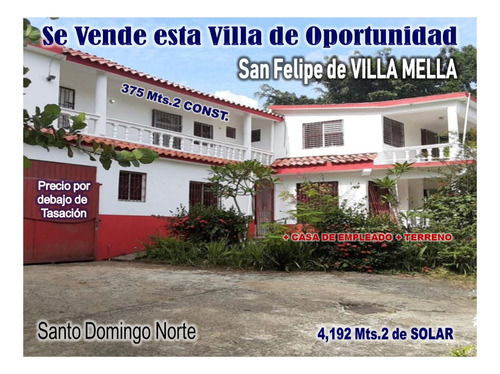  Vendo Una Hermosa Villa En San Felipe De Villa Mella, 4 Habs., 4,192 Mts.2 Terreno, Sembrada De Frutales Y Flores