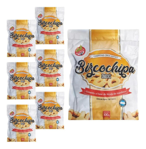 Snack Salado Sin Tacc Crocante Fecula Mandioca Bizcochipa X6