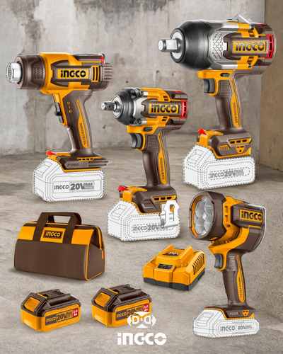 Combo Llave De Impacto 1350mn Y 500mn+linterna+p.de Calor + Naranja 20