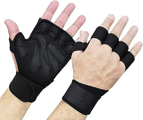 Guantes Calleras Para Pesas, Con Soporte De Muñeca, Gym Real