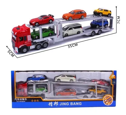 Niñera A Escala 1/50 Con Carros Básicos Camión Tractomula