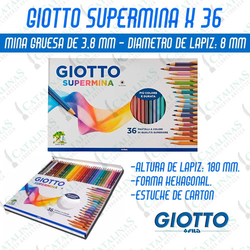 Lapiz Giotto Supermina Estuchecarton X36 Colores Microcentro