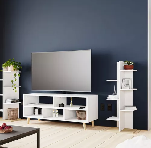 Mueble Para Tv Minimalista Color Blanco Facil De Armar