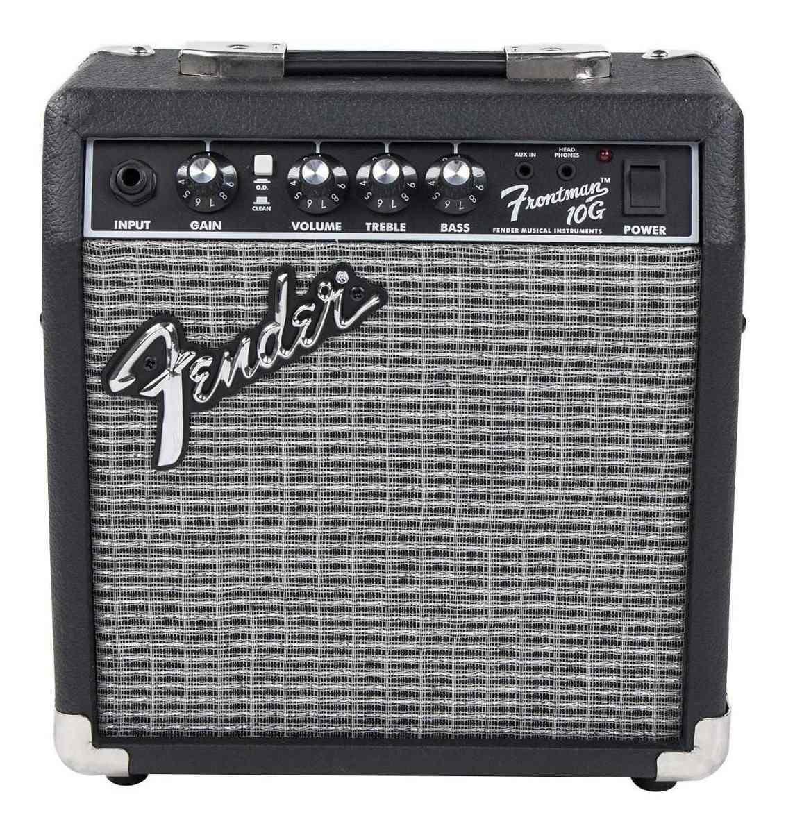 Amplificador Fender Frontman Series 10G Transistor para guitarra de 10W color negro/plata 120V