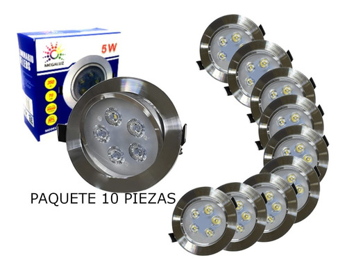 Imagen 2 de 2 de Empotrado Plafon Led 5w Spot Dirigible Satinado Luz Blanca Color Plateado