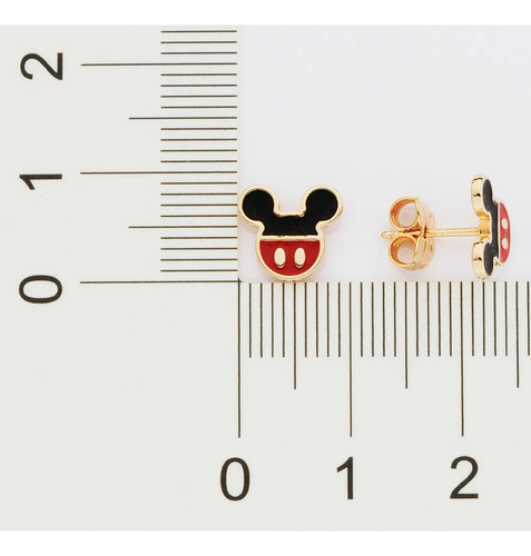 Kit Rommanel Disney Brinco E Colar Bermuda Mickey Mh Cor Dourado