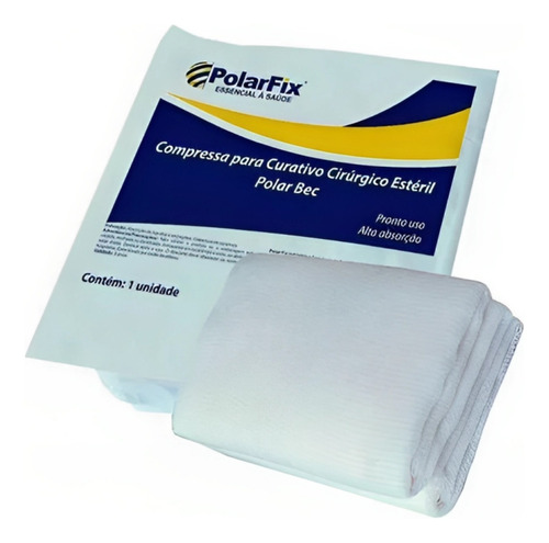 Compressa P/ Curativo Cirúrgica Estéril Polarfix 15x60 C/30 Cor Branco