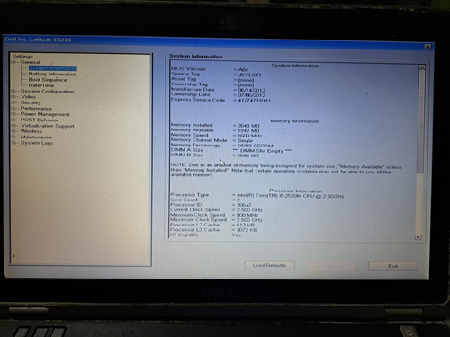 Tarjeta Madre Dell E6220 P15s Corei5 De 2 Generación (Usado)