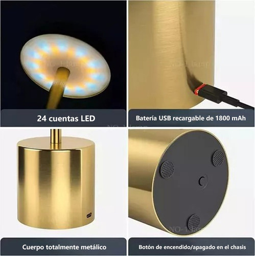 Lámpara De Mesa Recargable, Lámpara Inalámbrica