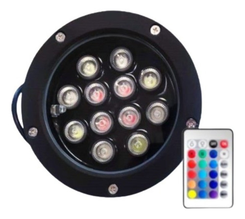 Foco Spot Rgb 12w Ip68 Con Control Alcance Hasta 5m