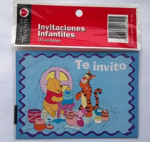 Tarjetas Invitación Cumpleaños Infantiles Disney Lote X 10