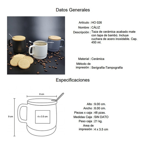 Imagen 6 de 10 de Taza De Ceramica Con Tapa De Bambú
