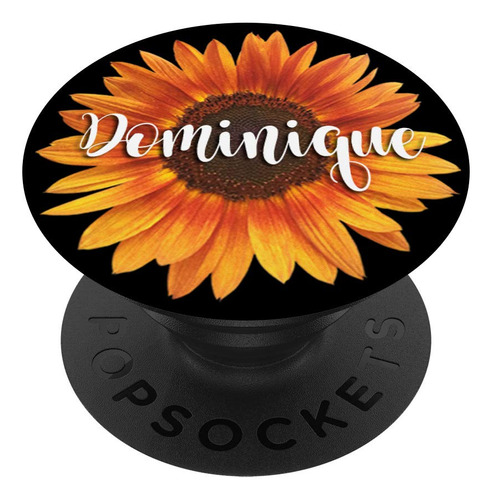 Dominique Name-girasol Negro Estetico Regalo Mujer Niña Para