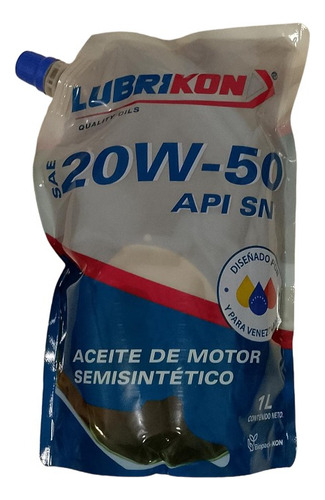 Aceite 20w-50 Semisintetico Marca Lubrikon