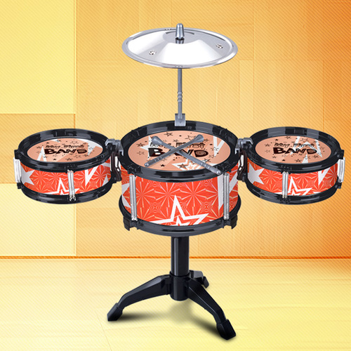 Drum Sticks Kids 3 Drums 2 Com Pedal Ajustável Para Iniciant
