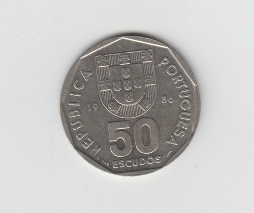 Moneda Portugal 50 Escudos Año 1986 Muy Bueno