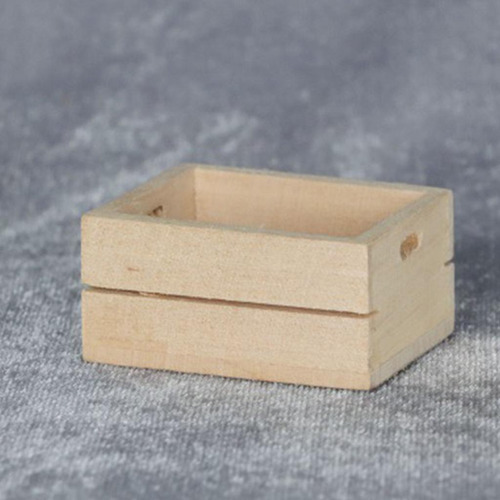 1:12 Casa De Muñecas Cocina Cesta De Madera Caja Modelo