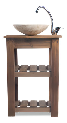 Imagen 4 de 6 de Vanitory Madera Pino Campo Deck 40cm Rus + Bacha Apoyar B