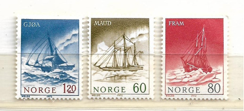 Noruega 1972 Serie Mint 606/8 Naves Árticas Y Antárticas