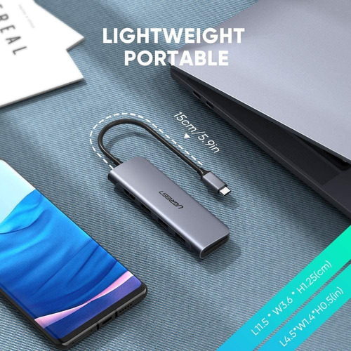Adaptador Usb-c Hdmi Lector Tarjetas Sd Usb 3.0 Multipuertos