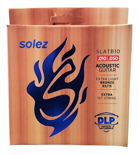 Encordoamento Violão Aço 010 Solez Bronze 85/15 Slatb10