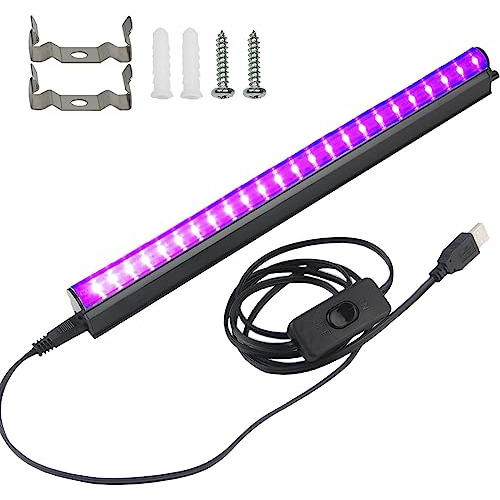 Barra De Luz Led Negra Para Fiesta Brillante, 10 W, Usb T5,