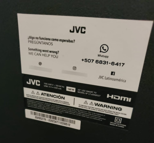 Televisor Jvc 65 Pulgadas.