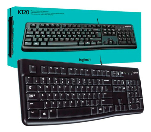 Teclado Logitech K120 Alámbrico Negro