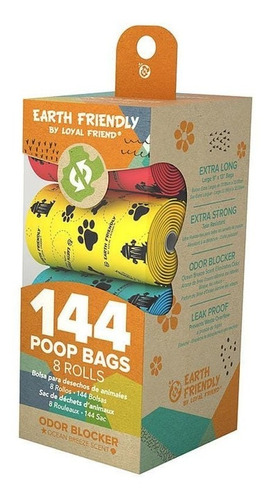 Bolsas Biodegradables Earth Friend Brisa  P/ Heces 8 Rollos