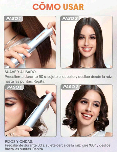 Mini Plancha Cabello Liso Y Rizado 60seg 2 Niv Temp Sheglam Plateado